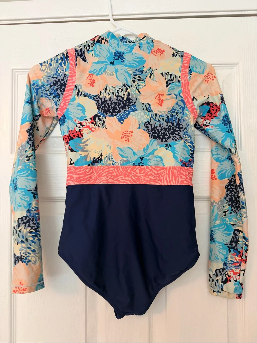 Athleta Girl Long Sleeve One-Piece Swimsuit - Navy & Floral